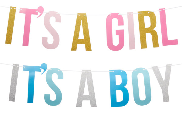 Girlande BABY in mehrfarbig aus Papier