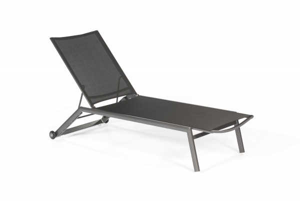 Gartenliege SONOA in schwarz aus Aluminium