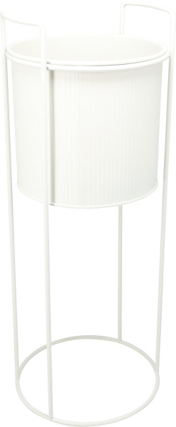 Übertopf auf Fuß in weiß aus Zink