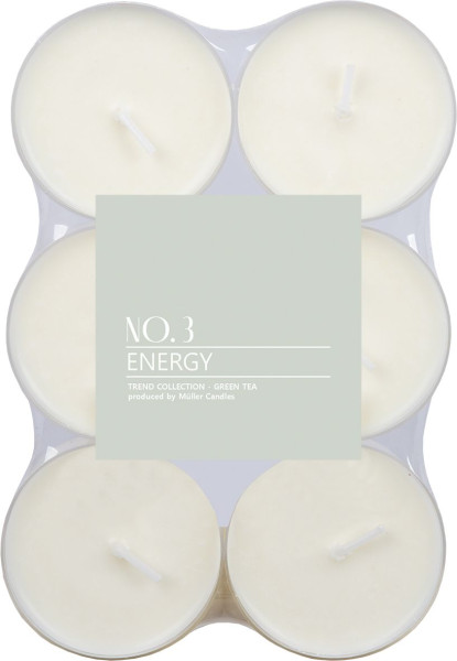Maxi-Duftteelichter-Set ENERGY in grün aus Wachs