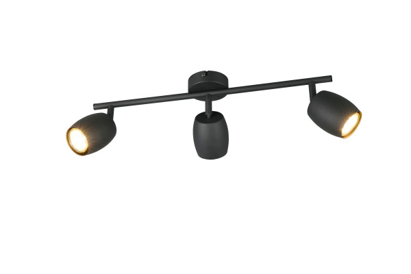 Wandspot NANCY 3-flammig in schwarz aus Metall