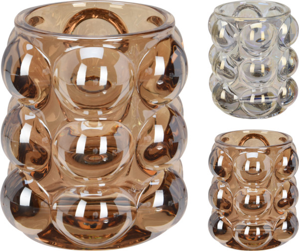 Kerzenhalter BUBBLES in mehrfarbig aus Glas
