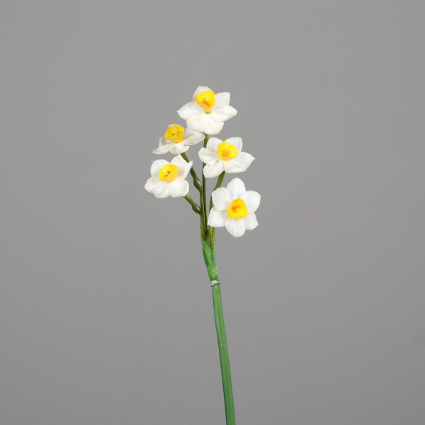 Kunstblume Narzisse in weiß/gelb aus Kunststoff