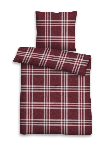 Bettwäsche Flanell in rot aus Baumwolle