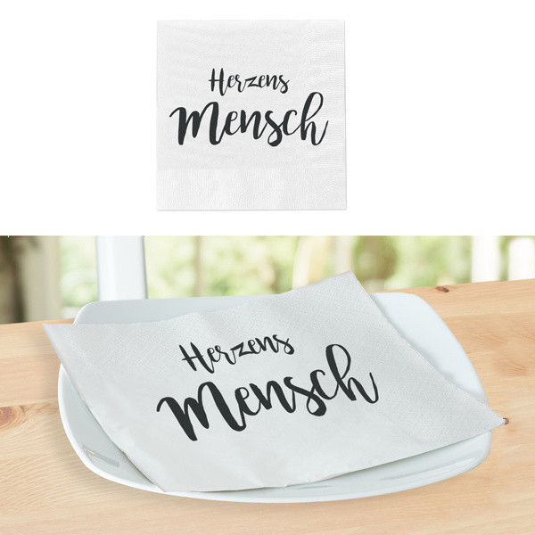 Servietten HERZENSMENSCH in mehrfarbig aus Papier