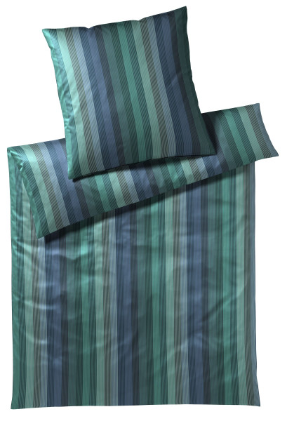 Bettwäsche Mako-Satin VIVID in grün aus Baumwolle