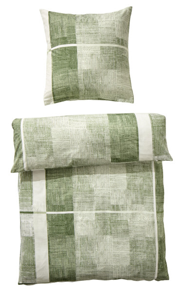 Bettwäsche VIVA Flanell in grün aus Baumwolle