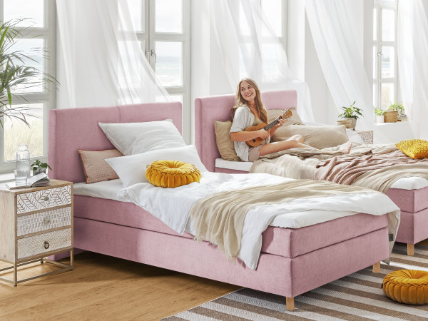 Boxspringbett SANSIBAR SVENDBORG in flamingo aus Stoff