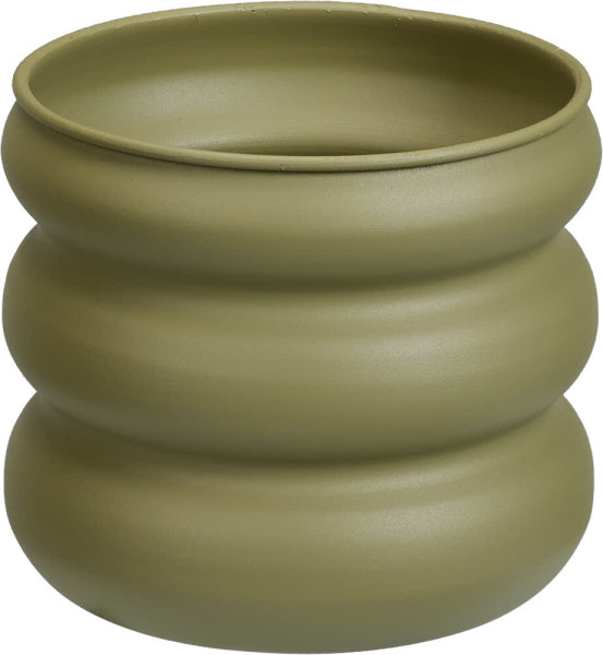 Übertopf in grün aus Eisen