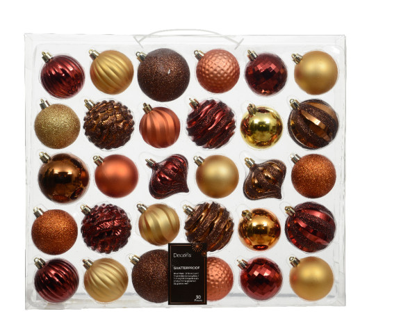 Weihnachtskugel-Set MIX in mehrfarbig aus Kunststoff