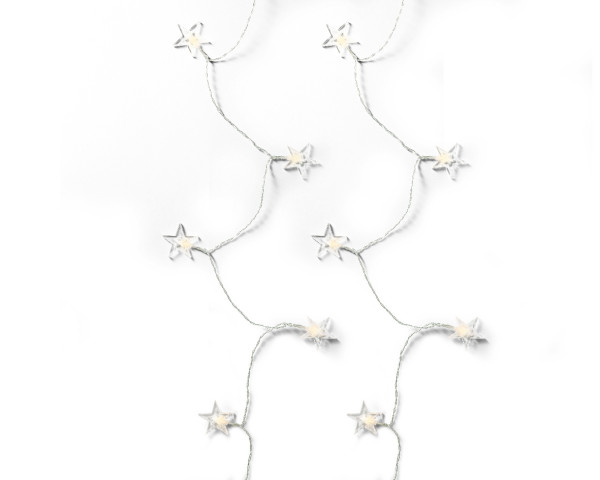 Lichterkette LED STAR in transparent aus Materialmix