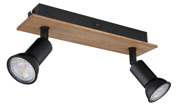 Wand-/Deckenspot DREW in braun aus Holz