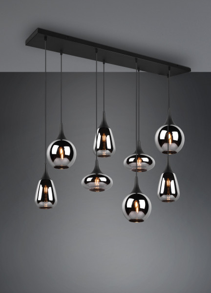 Pendelleuchte LUMINA in schwarz aus Materialmix