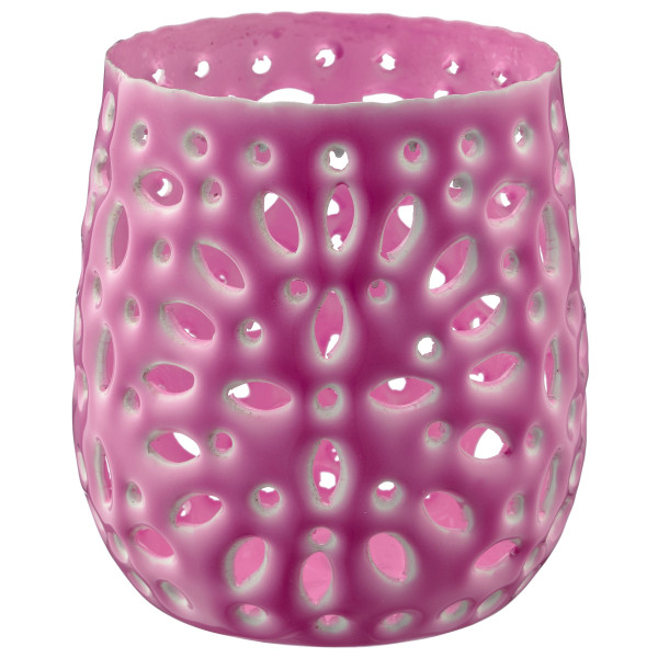 Windlicht in lila aus Metall