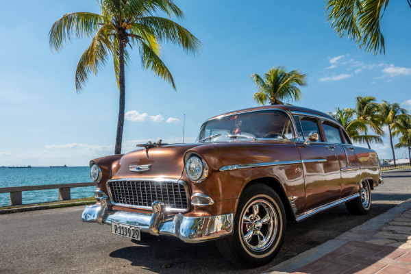 Akustikbild OLDTIMER AUF KUBA aus Materialmix