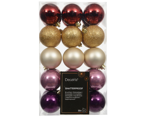 Weihnachtskugel-Set GRACE in mehrfarbig aus Kunststoff