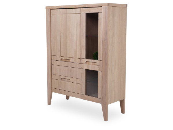 Highboard SANSIBAR DORNUM in Wildeiche aus Teilmassiv