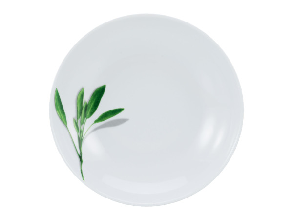 Pastateller SALBEI in weiß aus Opalglas