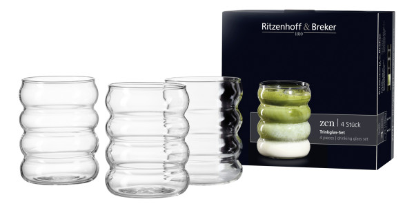 Trinkglas-Set ZEN in transparent aus Glas