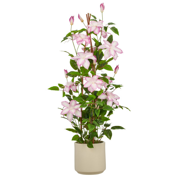 Kunstblume Clematis in lila aus Kunststoff