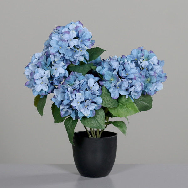 Kunstblume HORTENSIE in blau aus Kunststoff