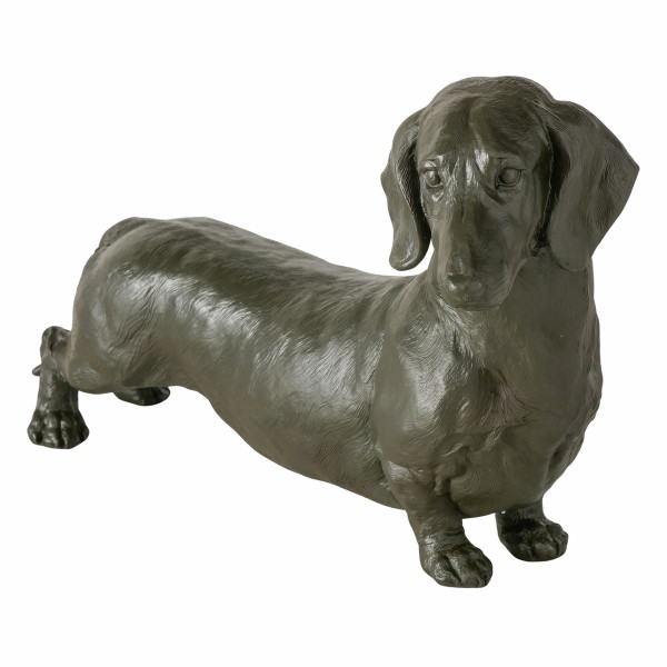 Dekofigur WUFFY schwarz in schwarz aus Kunstharz