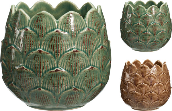 Übertopf RAUTE in mehrfarbig aus Dolomit