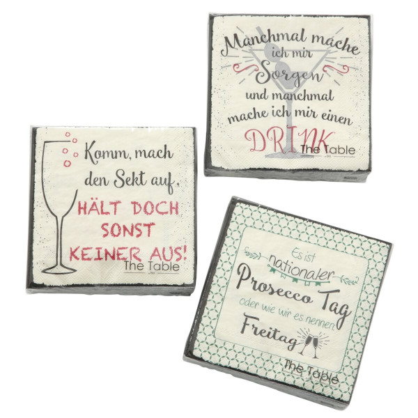 Servietten COCKTAIL in mehrfarbig aus Papier