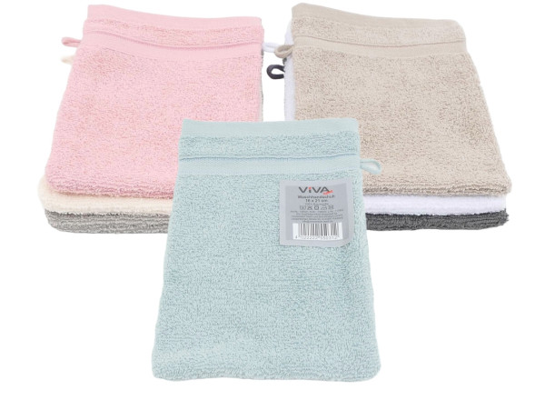 Waschhandschuh BARI in mehrfarbig aus Baumwolle