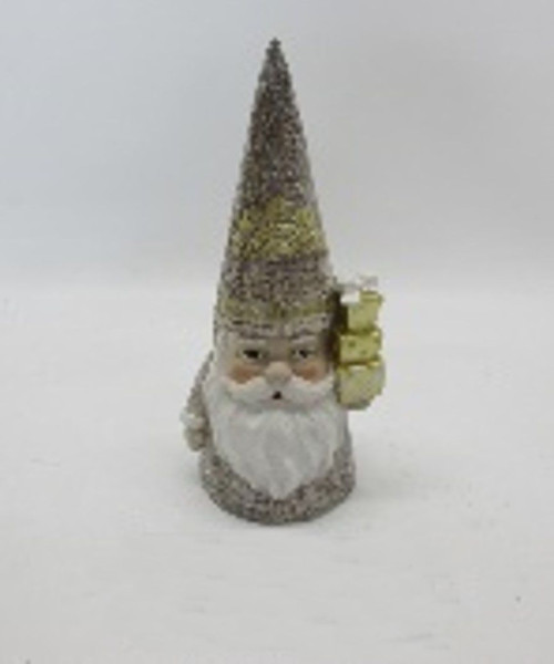 Weihnachtsmann Santa in beige aus Polyresin