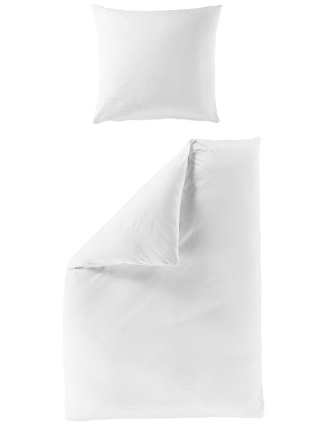 Bettwäsche Biber in weiß aus Baumwolle