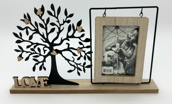 Bilderrahmen LOVE in mehrfarbig aus Materialmix