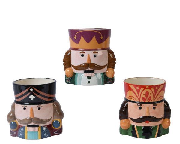 Pflanztopf NUSSKNACKER in mehrfarbig aus Dolomit