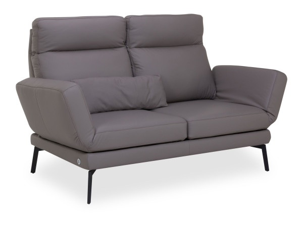 Sofa 2 Sitzer CHRISTINE in asphalt aus Leder