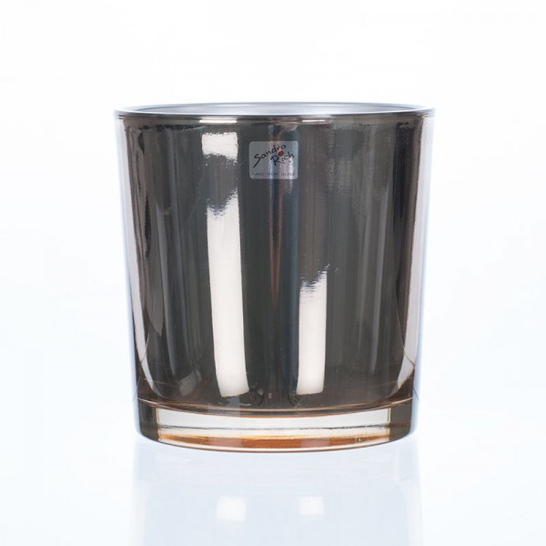 Teelichthalter MIRROR in grau aus Glas