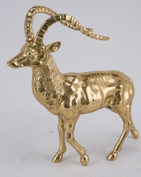 Gamsbock in goldfarben aus Aluminium