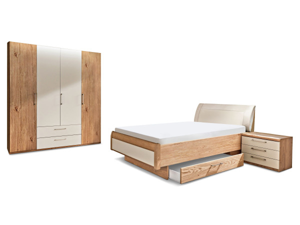 Schlafzimmer MONDO COMFORTPLUS in Eiche Bianco aus Furniert