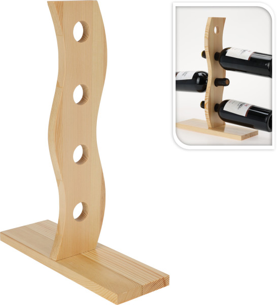 Flaschenregal STAND in natur aus Holz