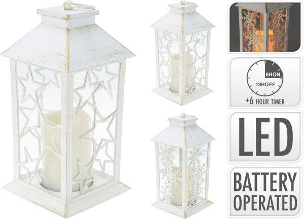 Laterne LED in weiß aus Polypropylen