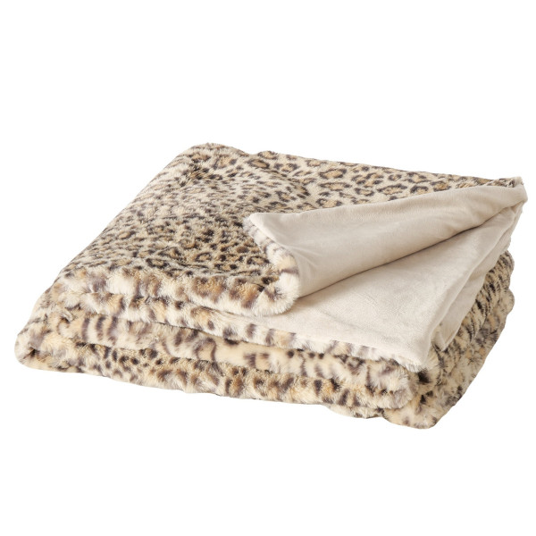 Decke LEONY in braun aus Polyester