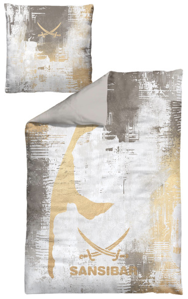 Bettwäsche SANSIBAR Satin in anthrazit aus Baumwolle
