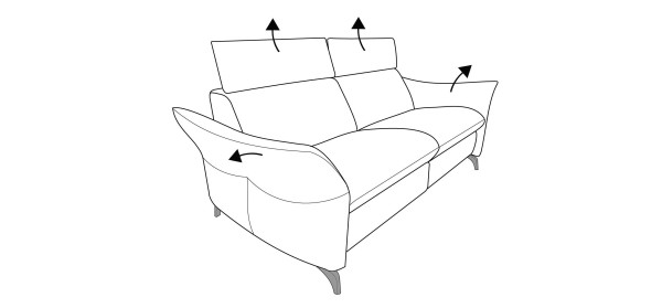 Sofa 2,5 Sitzer MAINSTADT in dunkelgrau aus Leder