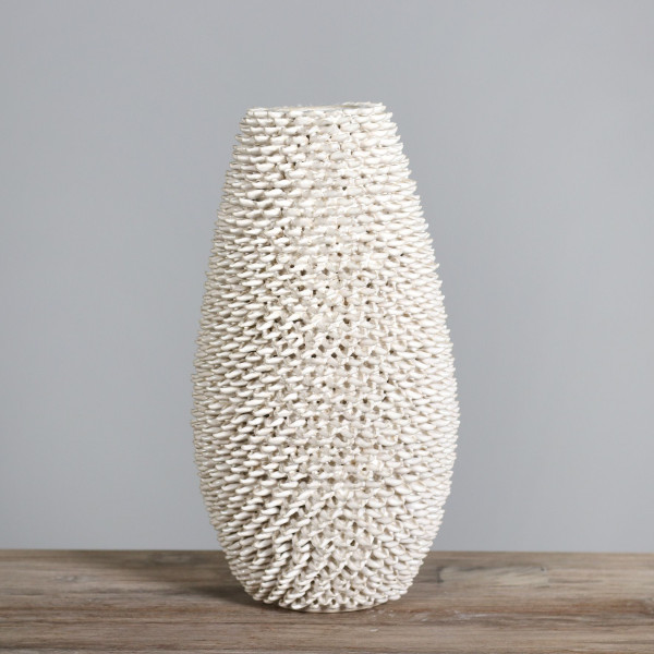 Vase in creme aus Steinzeug