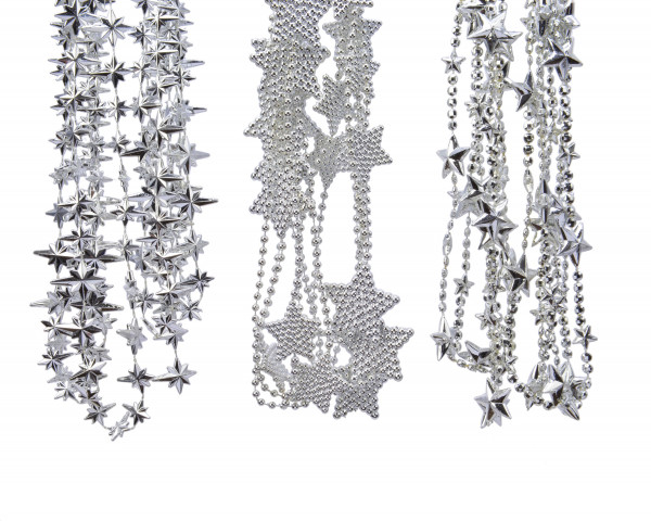 Perlenkette MIX STARS silber in silberfarben aus Kunststoff