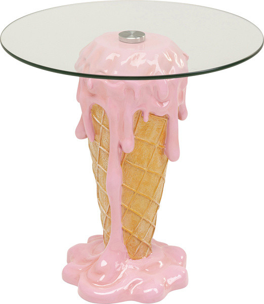 Beistelltisch ICECREAM in pink aus Polyresin