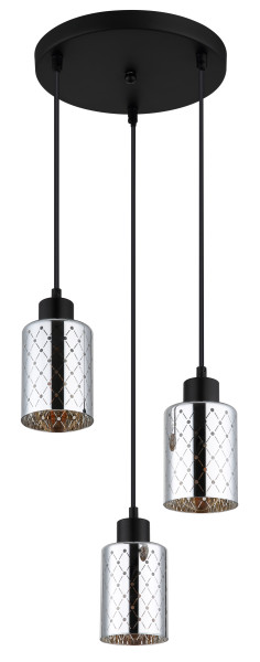 Hängeleuchte ALONSO in schwarz aus Metall