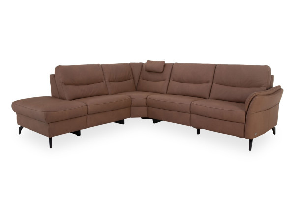 Polsterecke himolla MARBURG in hellbraun aus Leder