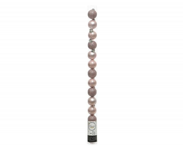Weihnachtskugel-Set X-MAS in rosa aus Kunststoff