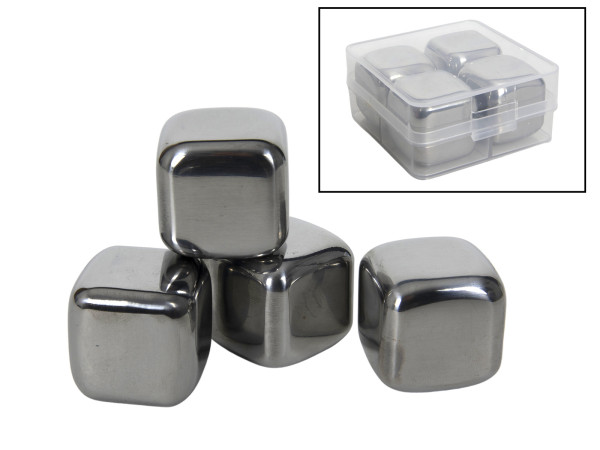 Eiswürfel-Set STEEL in silberfarben aus Edelstahl