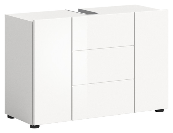 Waschbeckenunterschrank VIRA in weiß aus MDF furniert